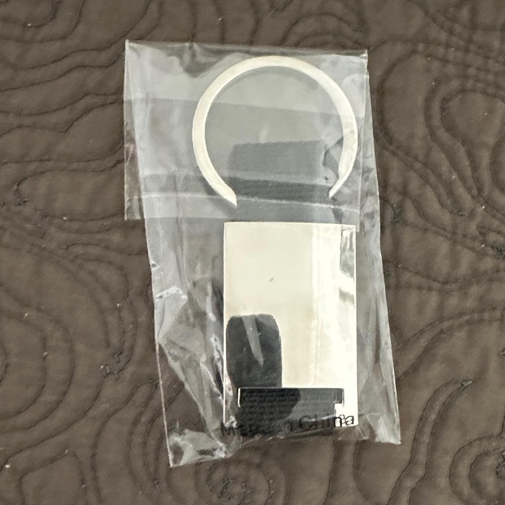 Sleek Silver Rectangular Keychain with Split Ring